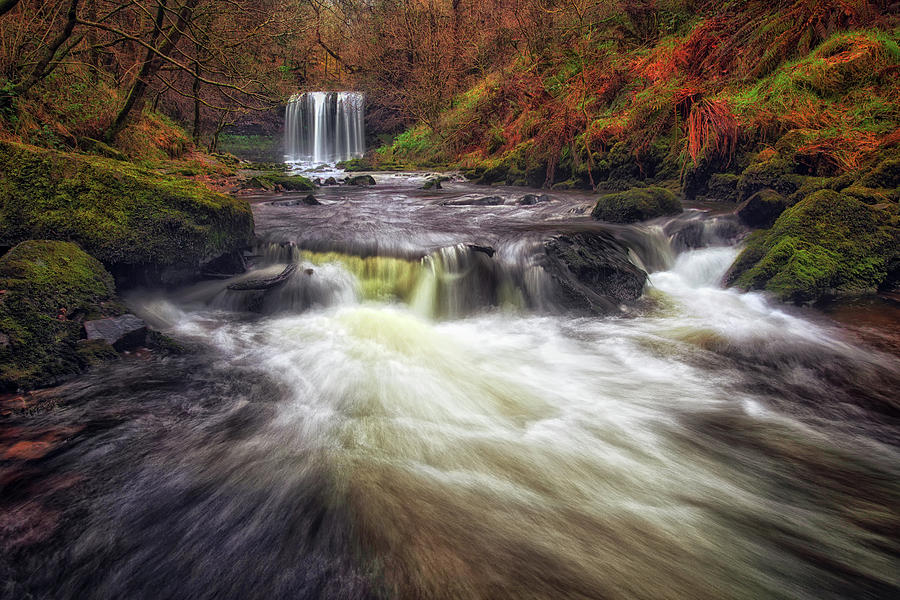 Waterfall Photograph - Sgwd yr Eira waterfalls by Leighton Collins