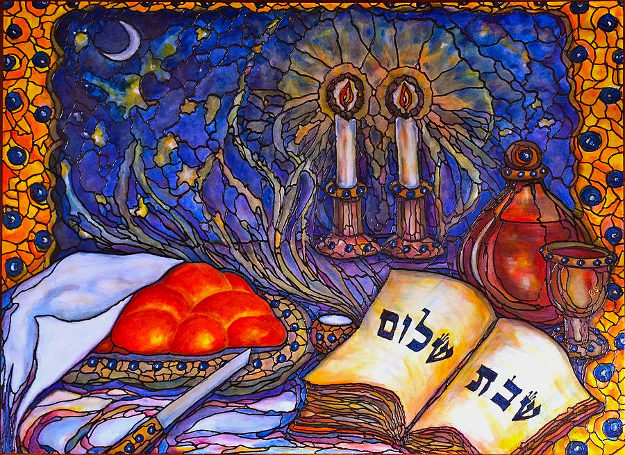 Shabbat Shalom Painting by Rae Chichilnitsky