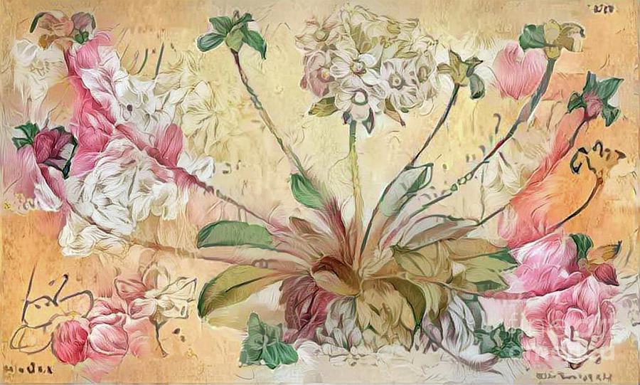Flower Digital Art - Shabby Chic Botanical Flowers by Amy Cicconi