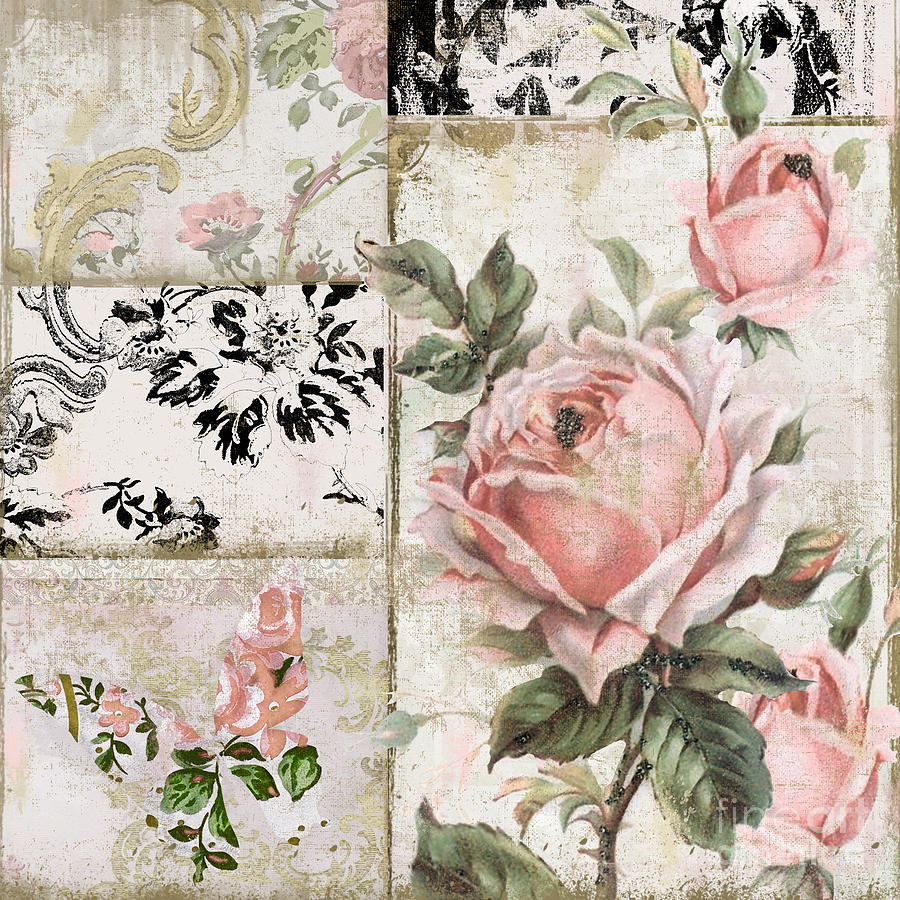 Shabby Chic Roses Painting - Shabby Pink Tea Roses by Mindy Sommers