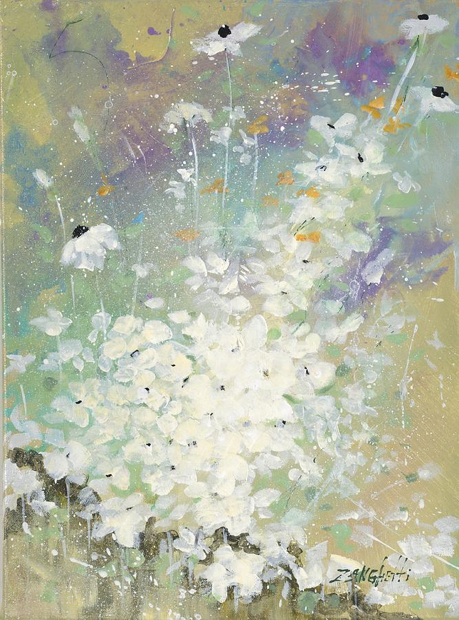 Abstract Painting - Shabby seven by Laura Lee Zanghetti