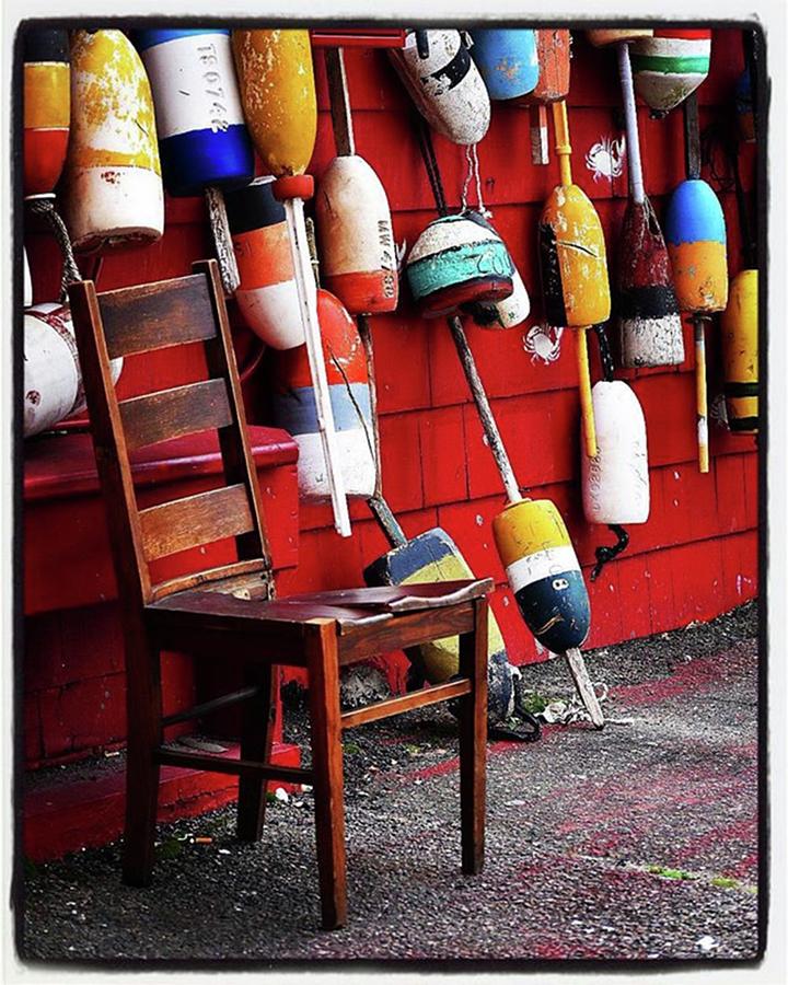 Boston Photograph - #shack #buoys #empty #cracked #wooden by Sarah Schwartz