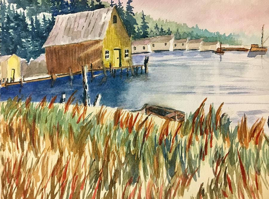Shack by the Water Painting by David Bartsch