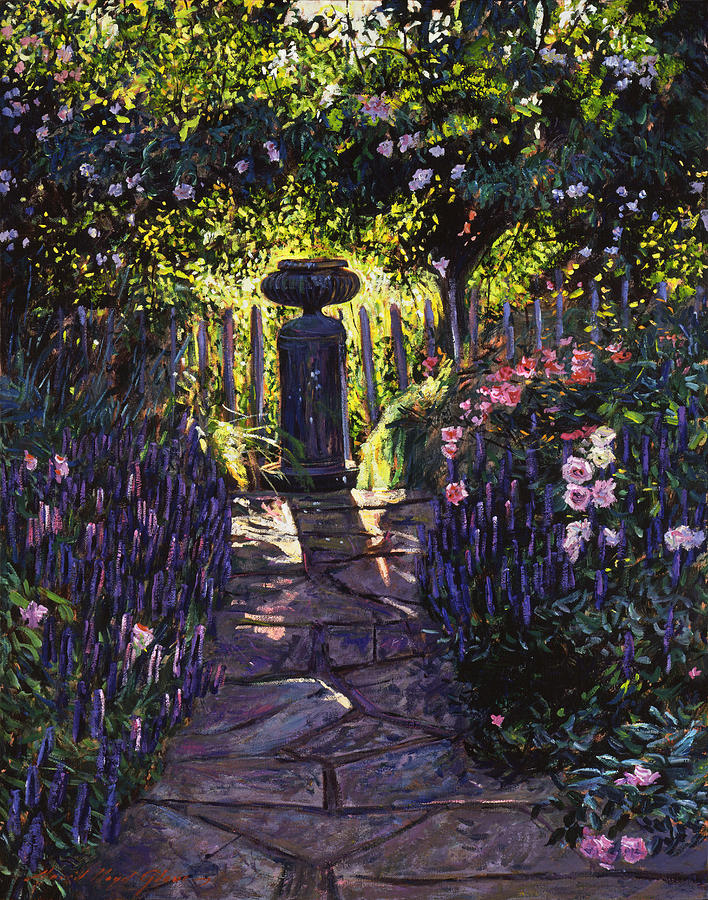 Shaded Garden Painting by David Lloyd Glover