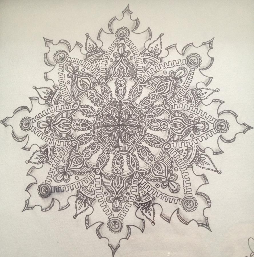 Shaded Mandala Drawing by Bobbie Bender | Fine Art America