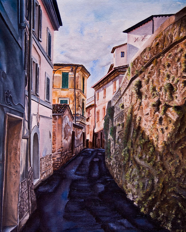 Shaded Street Painting by Michelangelo Rossi