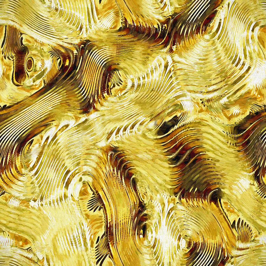 Shades of Gold Ripples Abstract Digital Art by Sandi OReilly