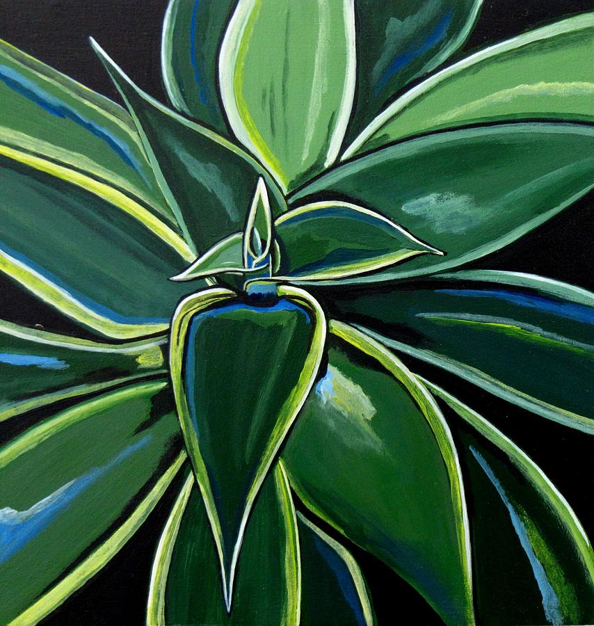 Shades of Green 11 Painting by Sandra Marie Adams