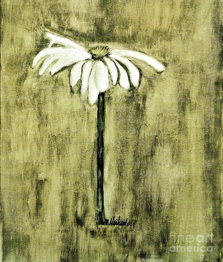 Shades of Green Daisy Painting by Marsha Heiken
