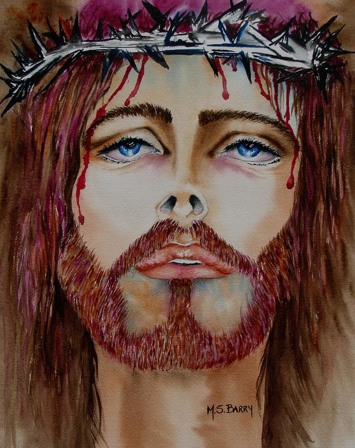 Shades of Jesus Painting by Maria Barry