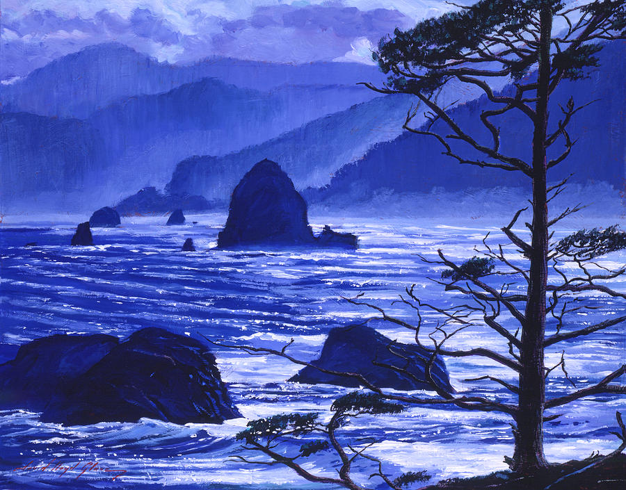 Shades Of Pacific Blue Painting by David Lloyd Glover