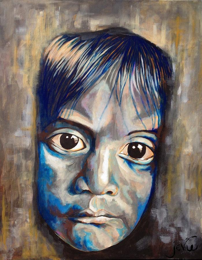 Shades Of Why Sad Child Painting Painting By Jevie Stegner Fine Art   Shades Of Why Jevie 