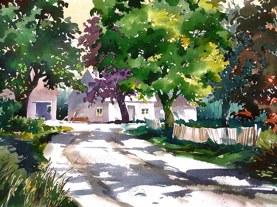 Tree Lined Driveway Painting - Shadow Colors by Art Scholz Tree Lined Driveway Painting - Shadow Colors by Art Scholz