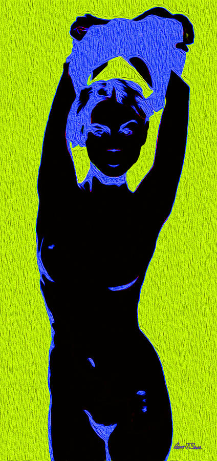 Shadow Dance End Lime Green N Blue Photograph by Robert J Sadler