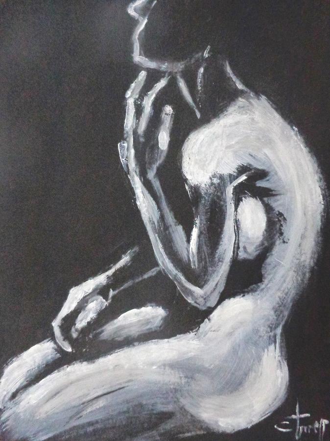 Shadow Figure 3 - Female Nude Painting by Carmen Tyrrell