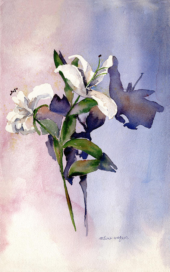Shadow Lilies Painting by Arline Wagner