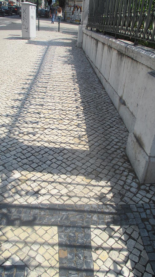 Shadow Photograph - Shadow of an old iron gate in Lisbon by Anamarija Marinovic