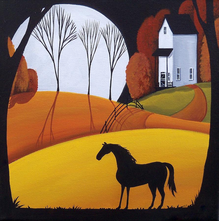Shadow Of One - horse art Painting by Debbie Criswell