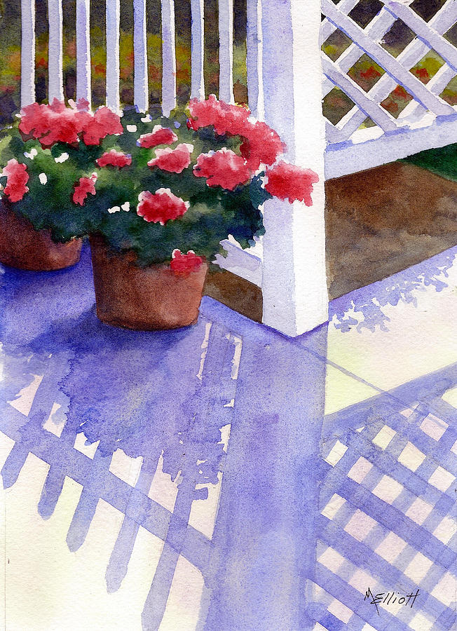 Flowers Still Life Painting - Shadow Play by Marsha Elliott