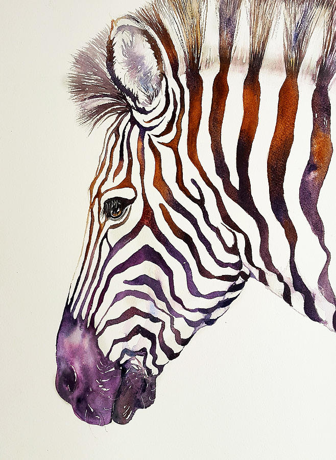 Shadow Violet Zebra Painting by Arti Chauhan
