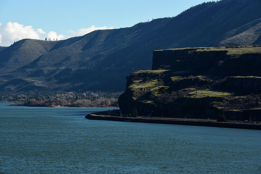 Shadowed Cliffs on the Columbia Photograph by Tom Cochran
