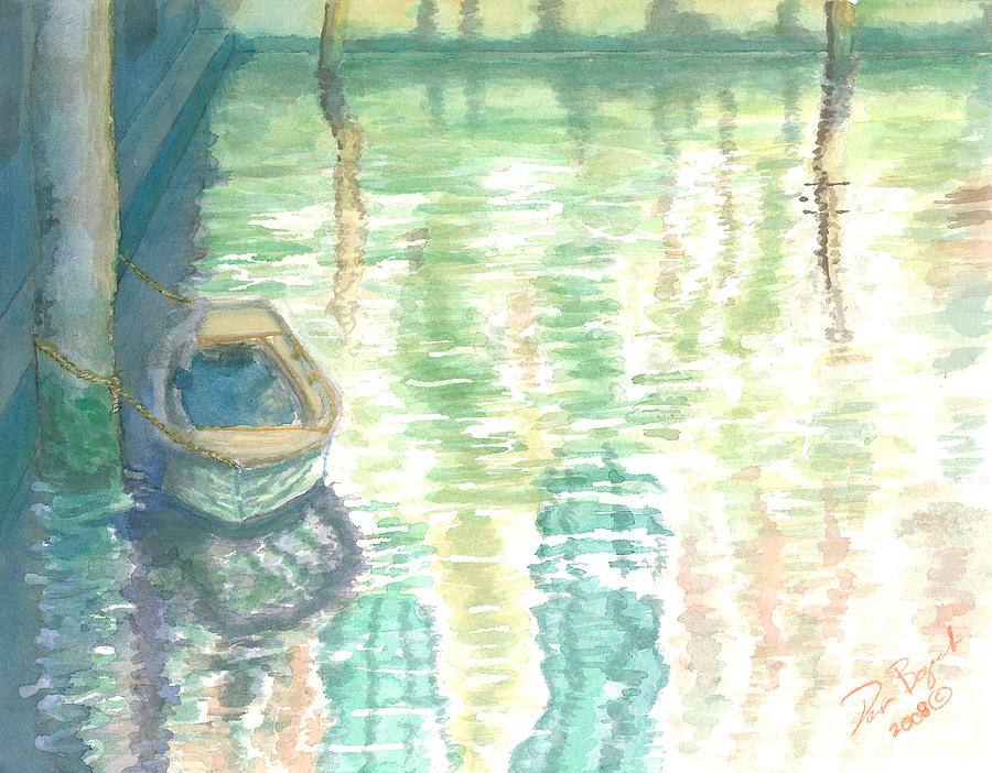Boat Painting - Shadows and Reflections by Dan Bozich Boat Painting - Shadows and Reflections by Dan Bozich