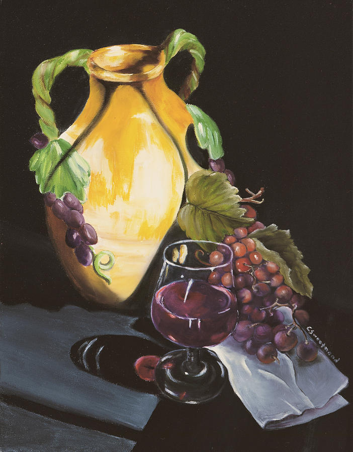 Shadows and Wine Painting by Carol Sweetwood