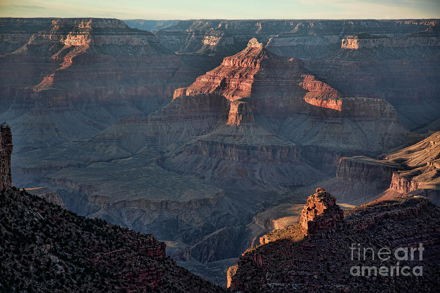 Grand Canyon National Park Photograph - Shadows invade Grand Canyon  by Chuck Kuhn