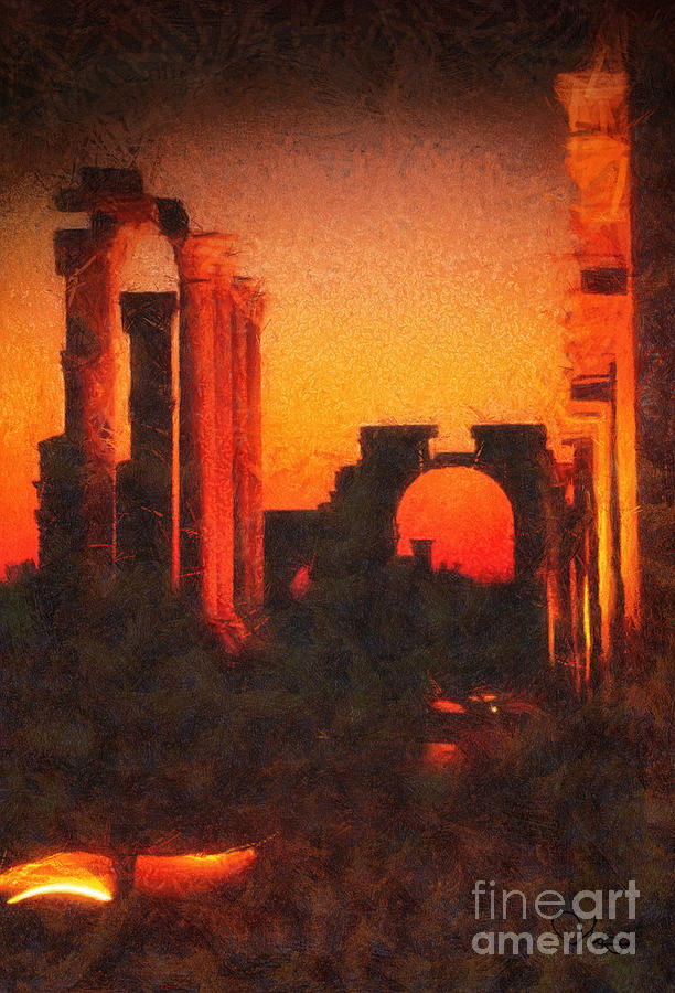 Shadows of Palmyra Painting by Mo T