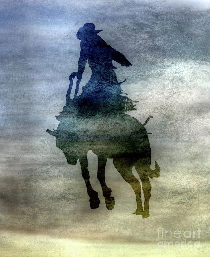 Sunset Digital Art - Shadows of the Rodeo Two by Randy Steele