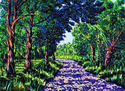 Landscape Painting - Shadows On French Country Road by Max R Scharf Landscape Painting - Shadows On French Country Road by Max R Scharf