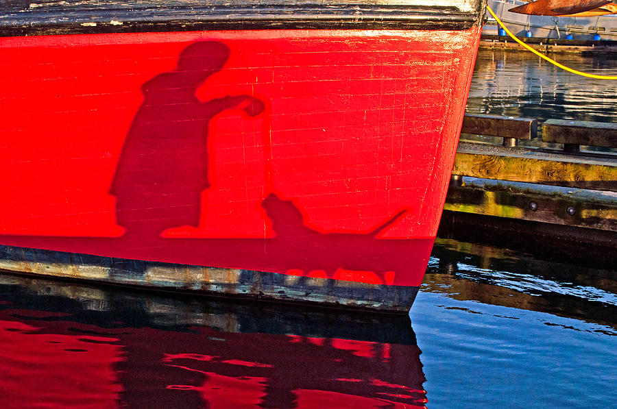 Shadows on Red Photograph by Cathy Mahnke