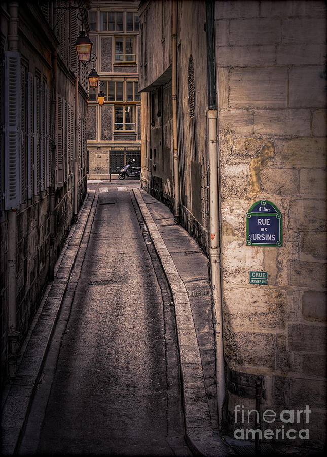 Shadows Rue des Ursins Paris Street Moods  Photograph by Chuck Kuhn