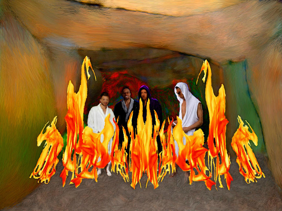 Shadrach Meshach and Abednego  Painting by Bruce Nutting