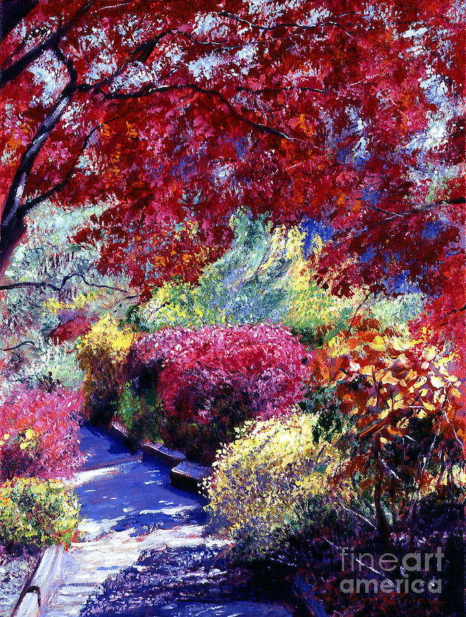 Shady Garden Path Painting by David Lloyd Glover
