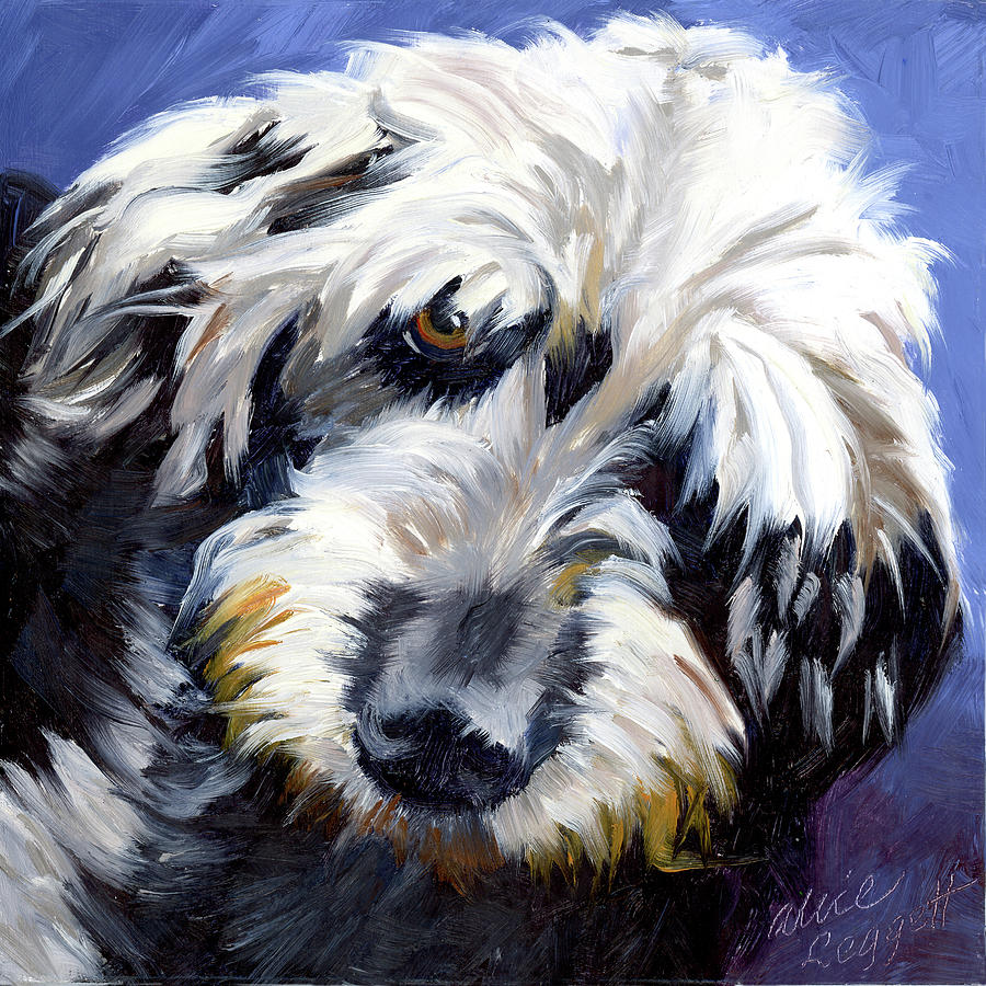 Shaggy Dog Painting by Alice Leggett