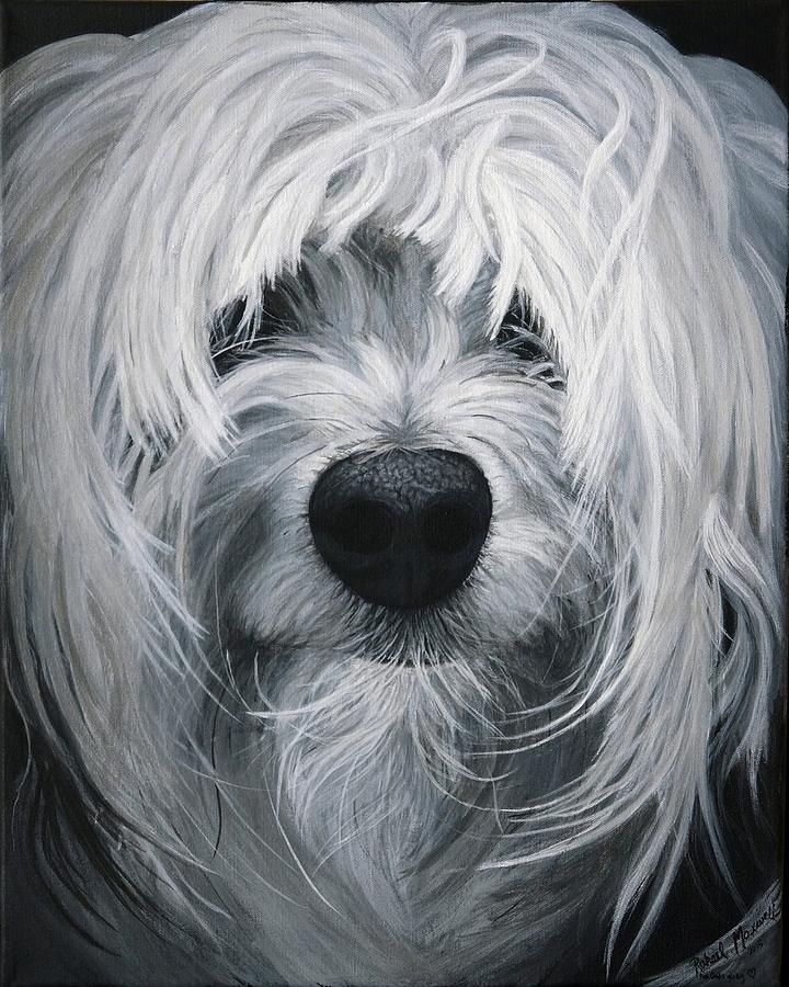 Shaggy Dog Painting by Rahael Maxwell