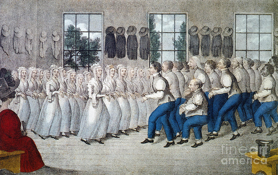 SHAKERS MEETING, c1840 Photograph by Granger