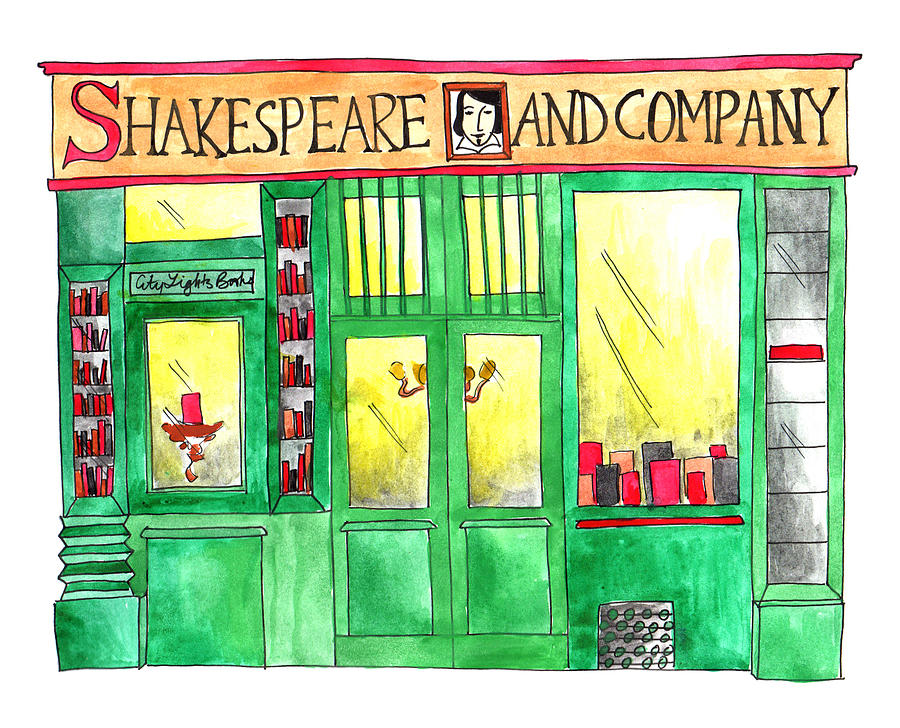 Shakespeare and Company Painting by Anna Elkins