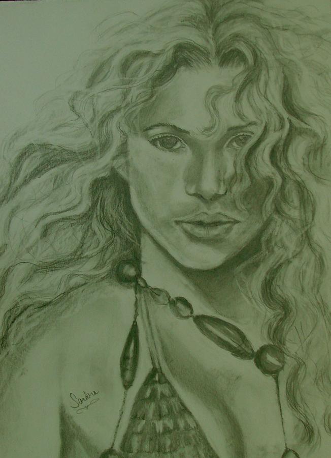 Shakira Drawing - Shakira by Sandra Valentini