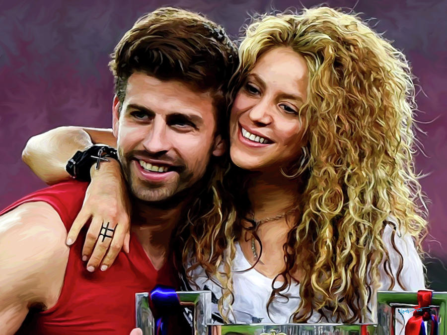 Shakira Steps Out With Her Partner Gerard Pique Painting by Rani S ...