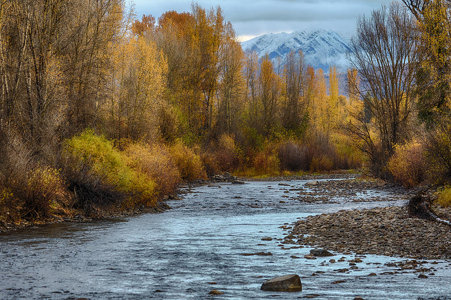 Shallow River In Autumn Photograph by Mike Jensen