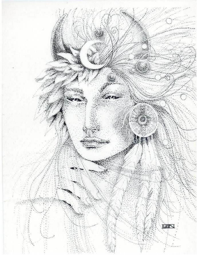 Shaman Drawing by Christine Winters - Pixels