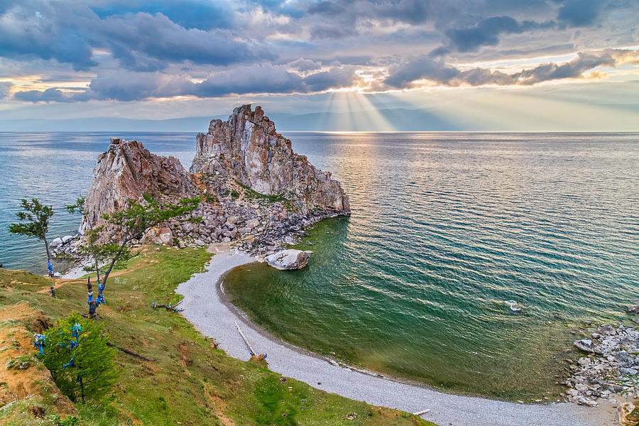 Shaman Rock, Lake Baikal in Siberia, Russia Photograph by Auradius ...