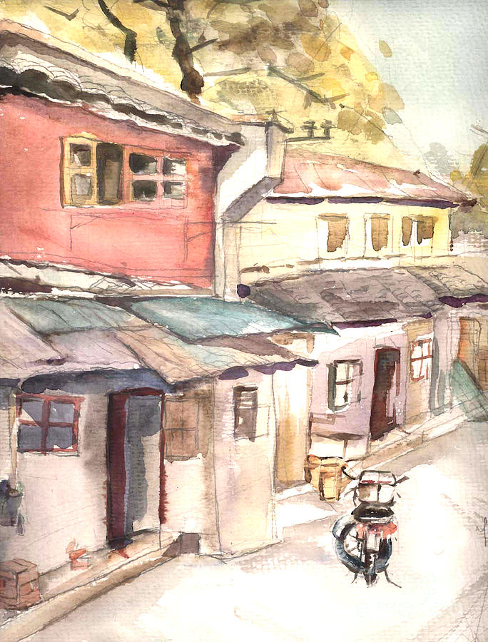 Watercolor Painting - Shanghai Afternoon by AQQ Studio Watercolor Painting - Shanghai Afternoon by AQQ Studio
