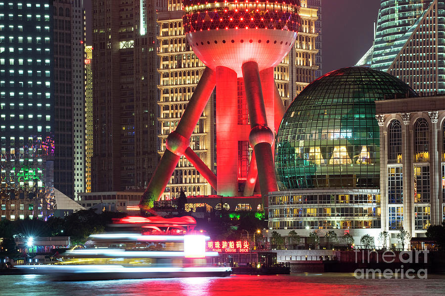 Shanghai China Downtown City Skyline At Night Photograph By Juli Scalzi