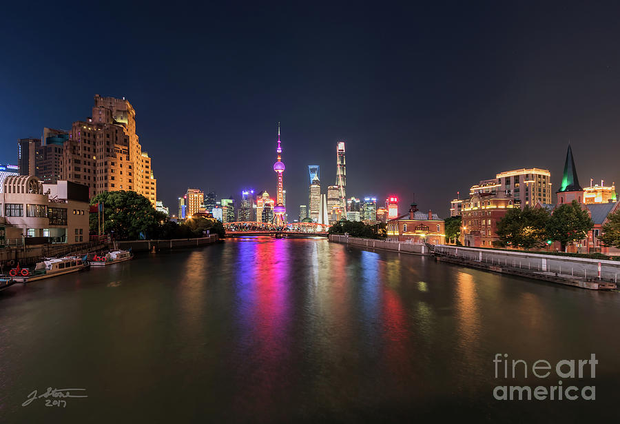 Shanghai Pudong District From The Zhapu Bridge 2 Photograph by Jeffrey Stone Shanghai Pudong District From The Zhapu Bridge 2 Photograph by Jeffrey Stone