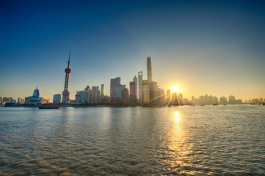 Shanghai Pudong in the morning sun Photograph by U Schade
