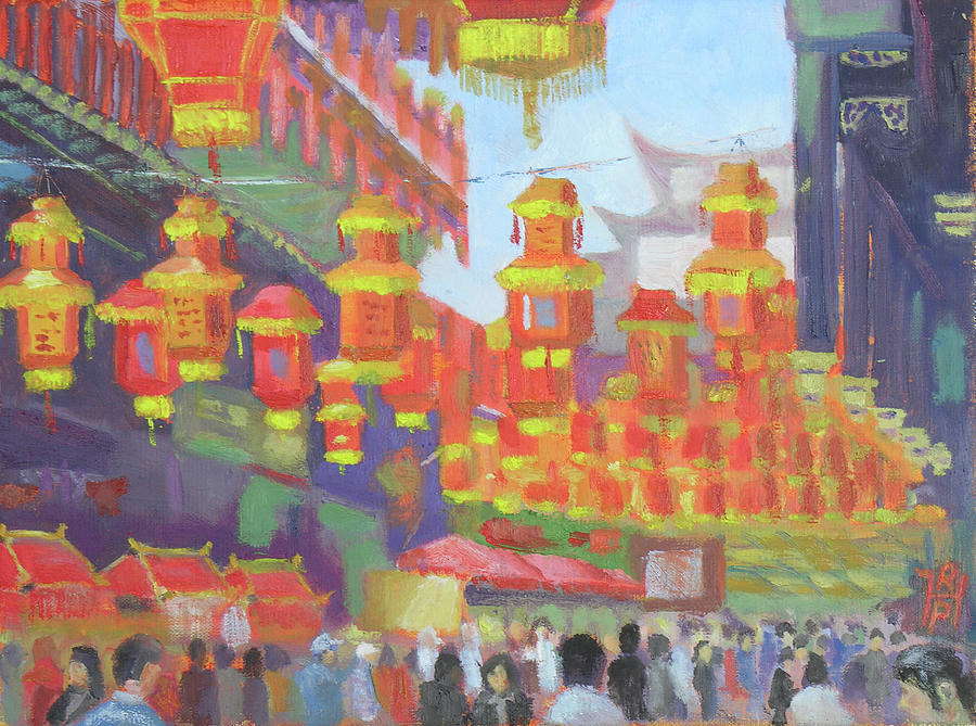 Shanghi Lanterns II Painting by Robert P Hedden