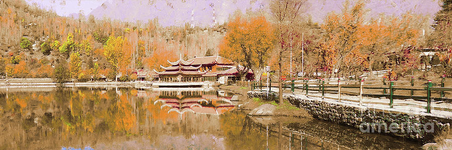 Architecture Painting - Shangrila Lake by Gull G